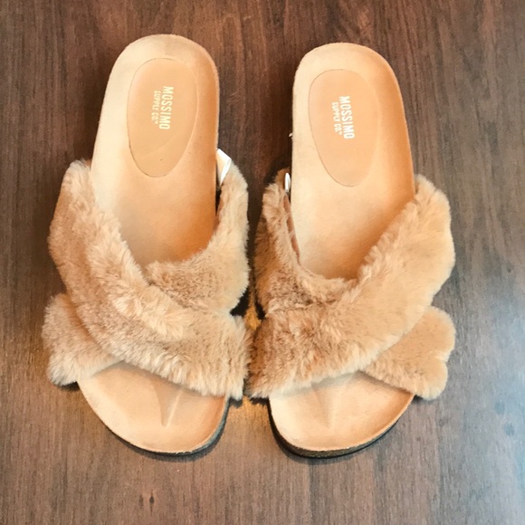 Mossimo Supply Co. Shoes - Mossimo Fur Slip-on Sandals